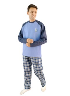 Jet Men Winter Pajama Set Long Sleeve &Carreau Bottom- Lavender 