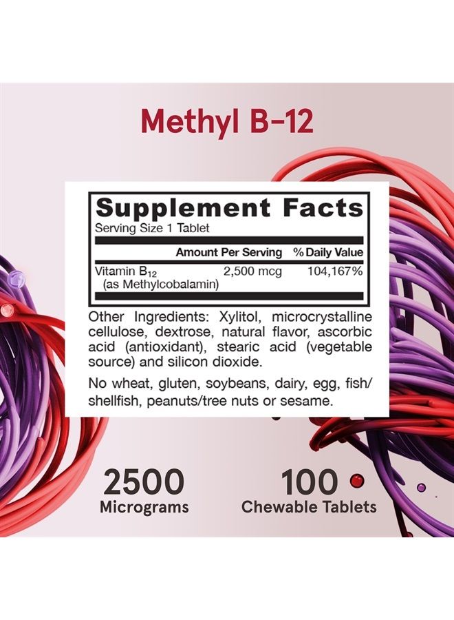 jarrow formulas Methyl B-12,Supports Brain Cells and Nerve Tissue, 2500 Mcg, 100 Lozenges - Image 3