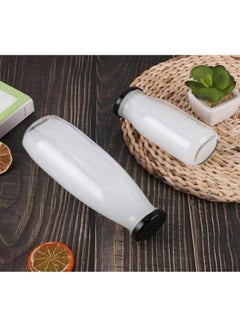 FUFU 6 pack 1L Glass Bottles, Clear Glass Milk Bottles with Black Lids, Shake Container,  Drinking Bottles with  - Image 5