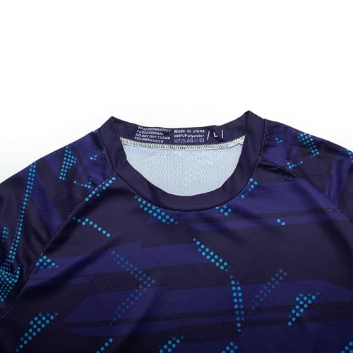 Weimostar Fishing Shirts for Men Long Sleeve Fishing Jersey Sun Protection Funny Tee T-Shirt Fish Blue Size M - Image 4