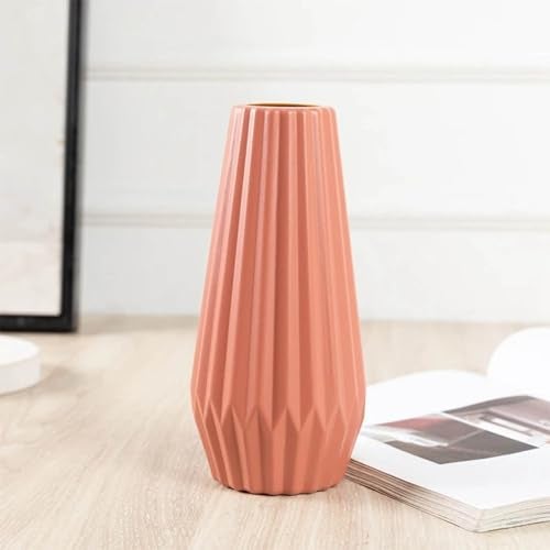 Ascension Plastic Flower Pot for Home Office Living Room Decoration Unbreakable and Light Wieght Different Design Flower Vase for Table Corner, Gift & Diwali Decoration Only Vase Not Flowers (Pink) - Image 1