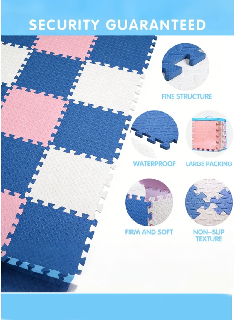 Halamine 36PCS Baby Play Mat,30cm x 30cm,Soft EVA Baby Play Mat,1.2cm Thicked Interlocking Kids Floor Mats, BPA Free,Soft Non-Toxic Baby Play mats,For Kids Room, Home Parlor, Bedroom - Image 3