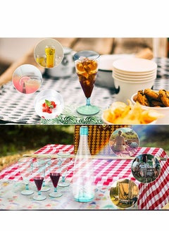 Y&D Plastic Champagne Flutes Reusable Cups with Storage Bottle Blue Portable CupMimosa Glasses Perfect for Picnic Party Camping and Gathering(Set of 5)  - Image 2