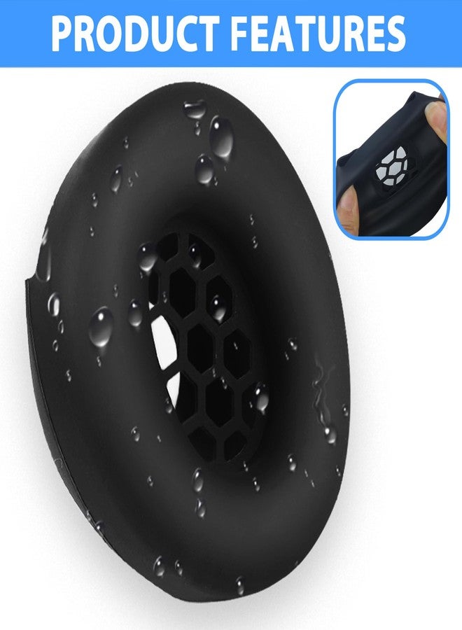 Adhiper Silicone Sweat Ear Covers for Beats Studio Pro Wireless Headphones, Upgraded Studio Pro Headphone Case Covers Accessories with Full Coverage Ear Pads Covers & Zipper Headband Cover - Black - Image 3