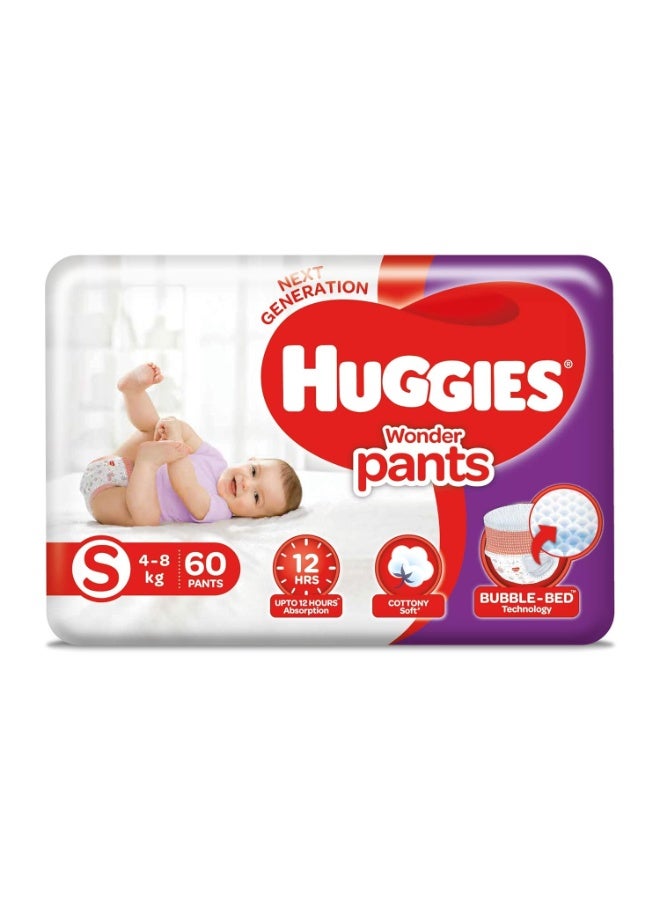 Huggies Wonder Pants Small (S) Size Baby Diaper Pants, 60 count, with Bubble Bed Technology for comfort - Image 3