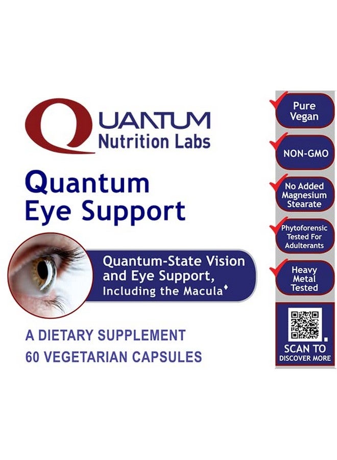 Quantum Nutrition Labs Eye Support - Eye Health Vitamins, Lutein and Zeaxanthin Eye Supplements for Adults and Seniors, Supports Macular Health, Contains Bilberry and Carrot - 60 Vegetarian Capsules - Image 4