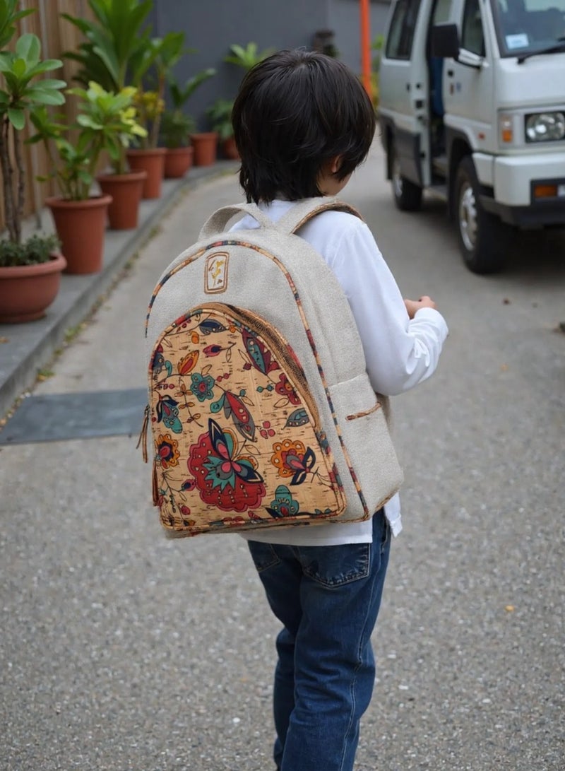 LoryLux Dora Eco-Friendly Backpack for Girls & Women | Stylish & Sustainable Natural Hemp and Cork Bag | Lightweight & Durable - Image 1
