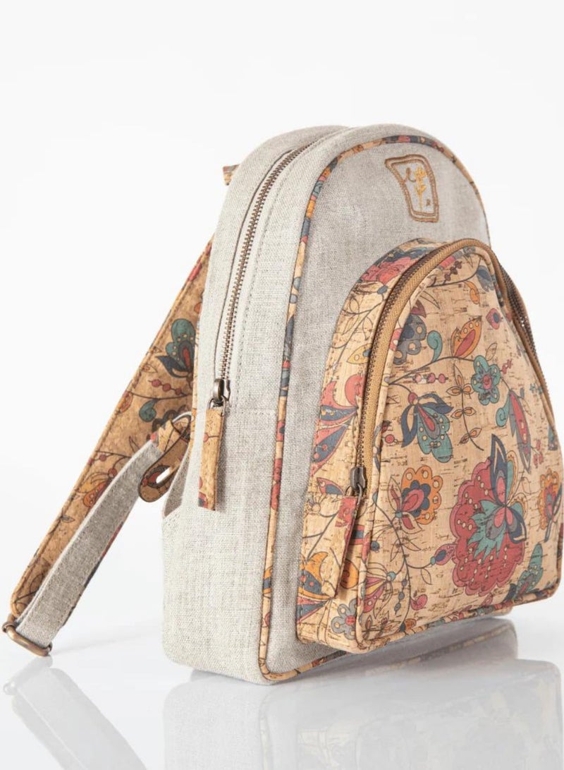 LoryLux Dora Eco-Friendly Backpack for Girls & Women | Stylish & Sustainable Natural Hemp and Cork Bag | Lightweight & Durable - Image 3
