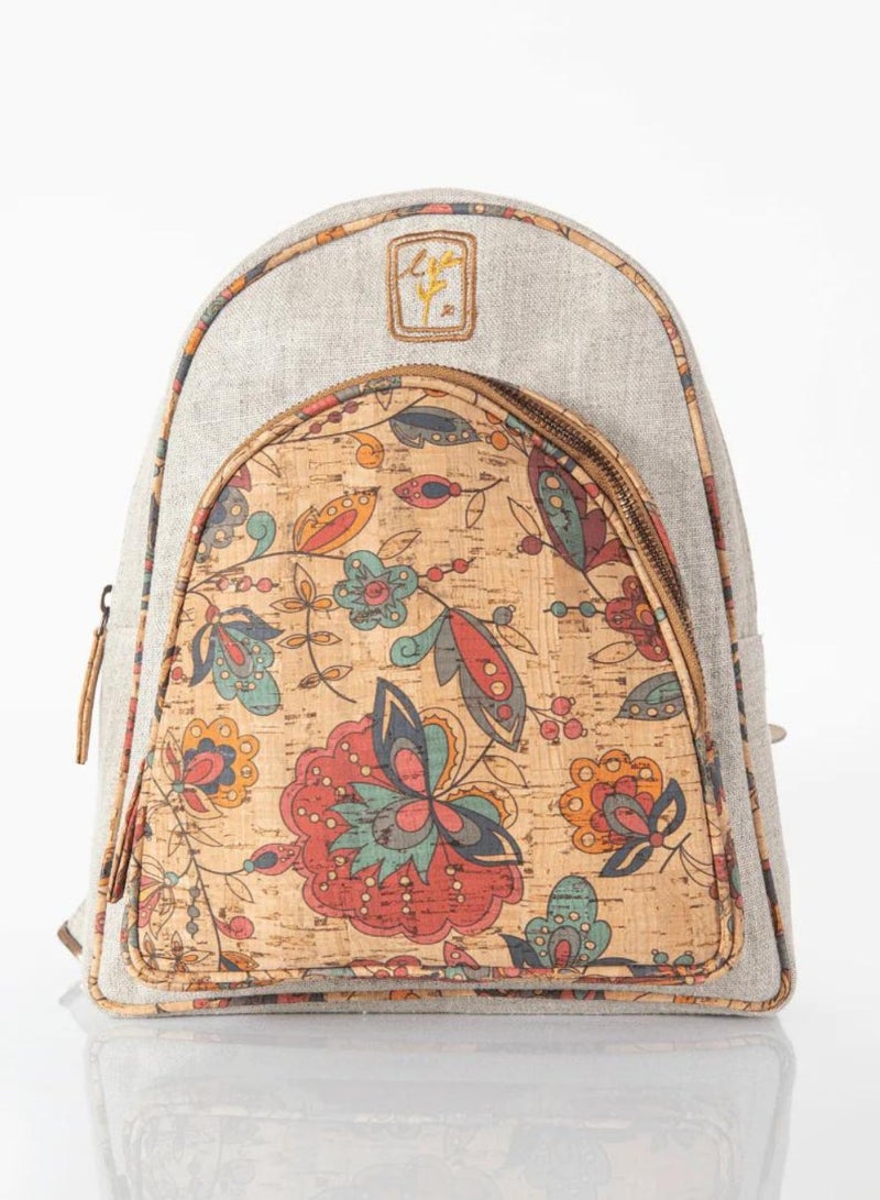 LoryLux Dora Eco-Friendly Backpack for Girls & Women | Stylish & Sustainable Natural Hemp and Cork Bag | Lightweight & Durable - Image 4