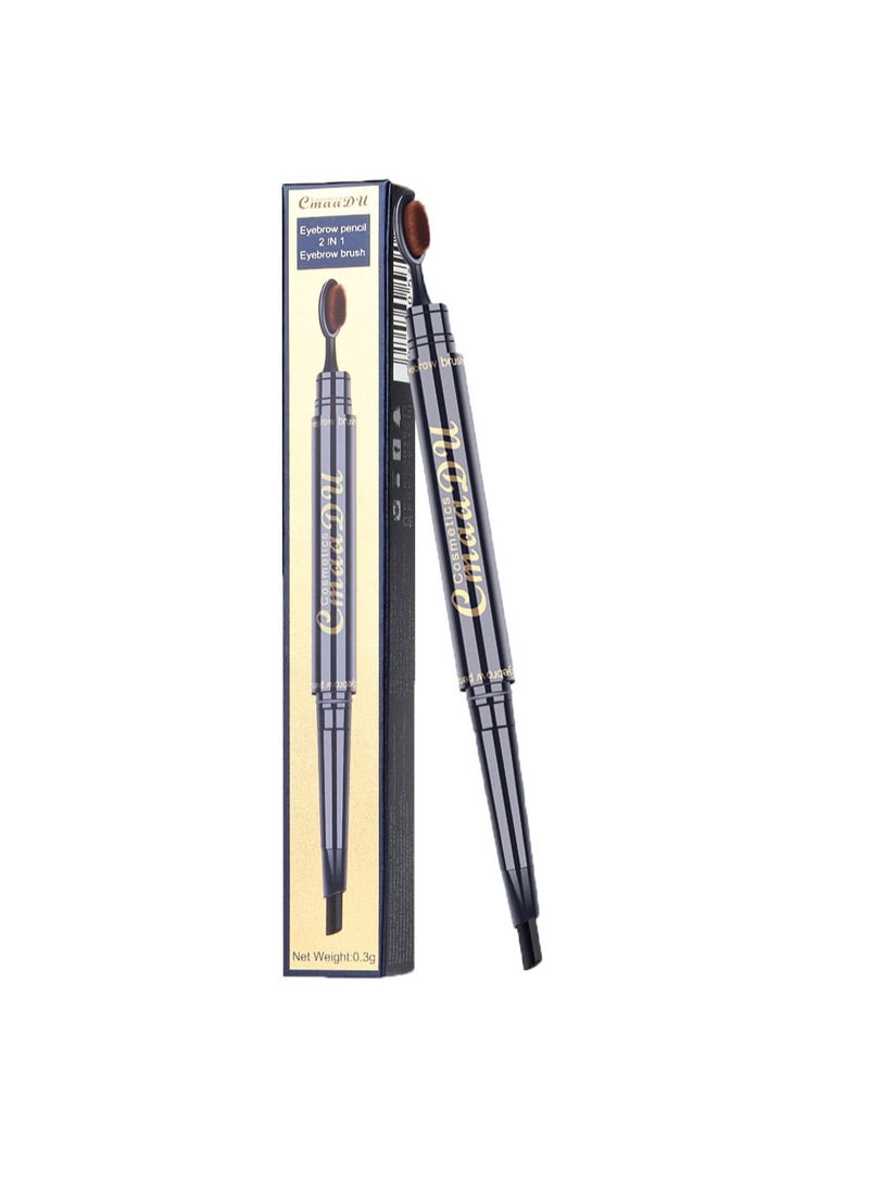 CmaaDu Eyebrow Pen Toothbrush Pencil Waterproof Double Head  - Image 1