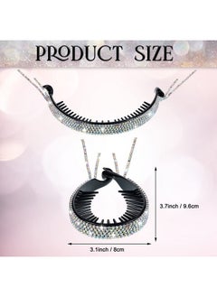 Mtlee 4 Pack Bride Hair Bun Holders Rhinestone Ponytail Holder Glitter Bun Clip Rhinestone Hair Holder For Birds Nest Rhinestone Barrettes Hair Bun Accessories For Women Bride Wedding Party  - Image 3