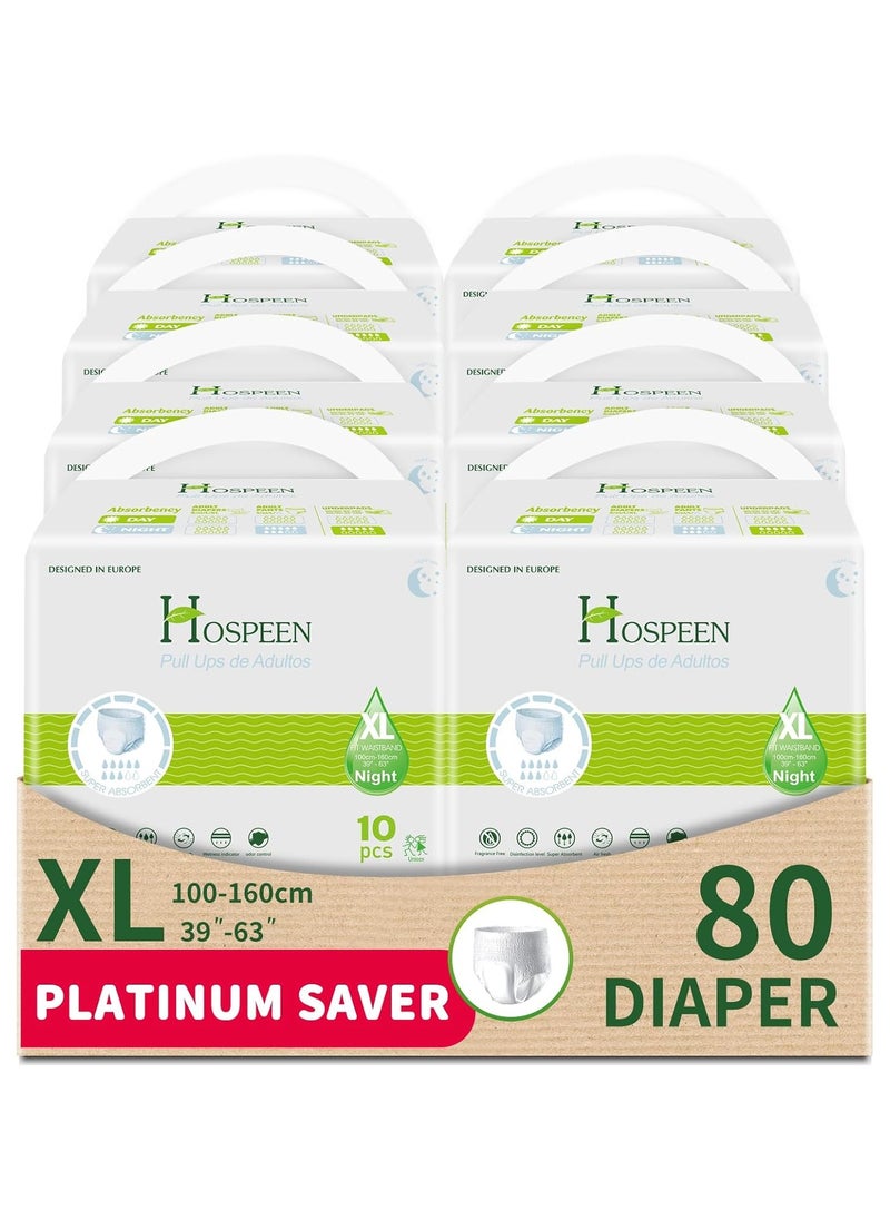 nateen Nateen Hospeen Adult Diaper Pants size Extra Large ,Adult pull ups for light Incontinence , period pants for heavyflow ,super comfort fit women panty for postpartum, waist size 100-160cm , Night 80 counts .  - Image 1