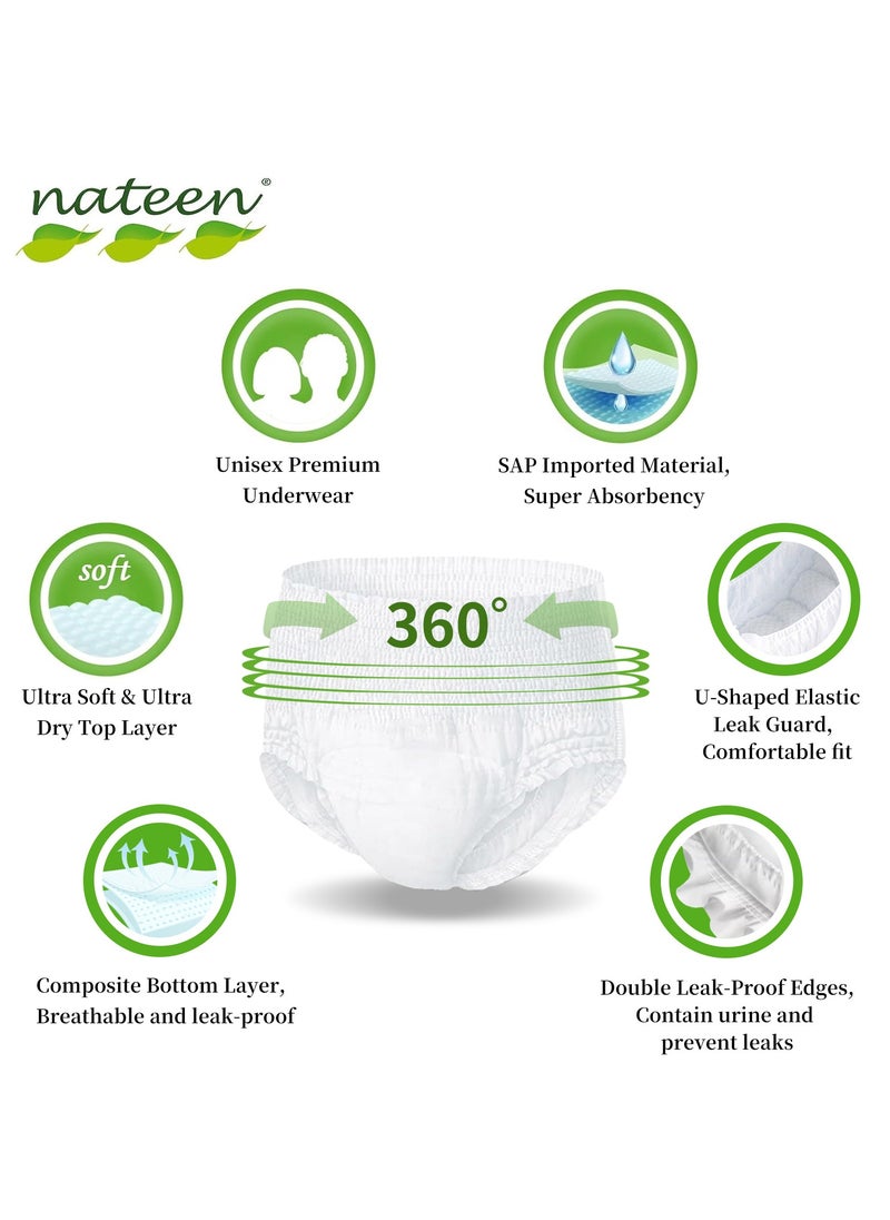 nateen Nateen Hospeen Adult Diaper Pants size Extra Large ,Adult pull ups for light Incontinence , period pants for heavyflow ,super comfort fit women panty for postpartum, waist size 100-160cm , Night 80 counts .  - Image 4