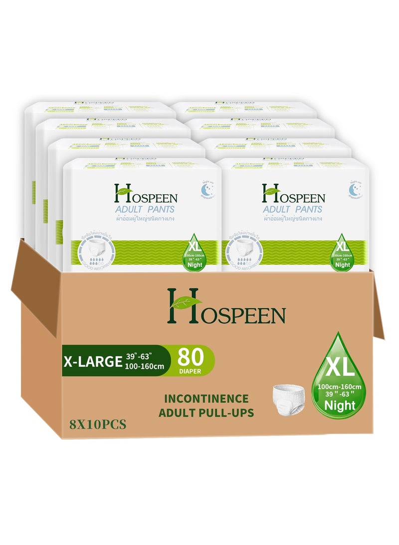 Hospeen Nateen Hospeen Adult Diaper Pants size Extra Large ,Adult pull ups for light Incontinence , period pants for heavyflow ,super comfort fit women panty for postpartum, waist size 120-170cm , Night 80 counts . - Image 1