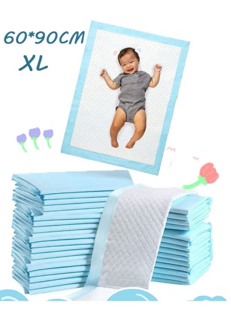 60x90CM XL Disposable Underpads, Absorbent Incontinence Bed, Changing Mat For, Kids, Mothers, Elderly, Pets Underpads, Bed Protection 20 Pcs - Image 1