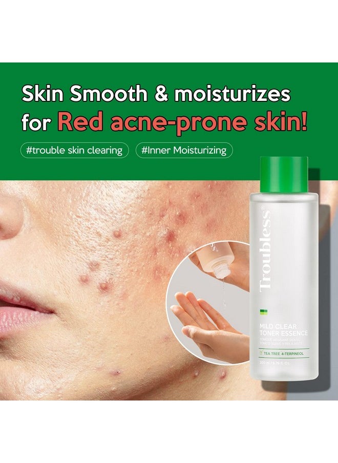 Troubless Mild Clear Toner Essence Skin Moisturizing & Soothing Toner For Face Tea Tree Facial Toner For All Skin Types Hydrating Skin Toner Daily Skin Care (6.76 Fl Oz)  - Image 4