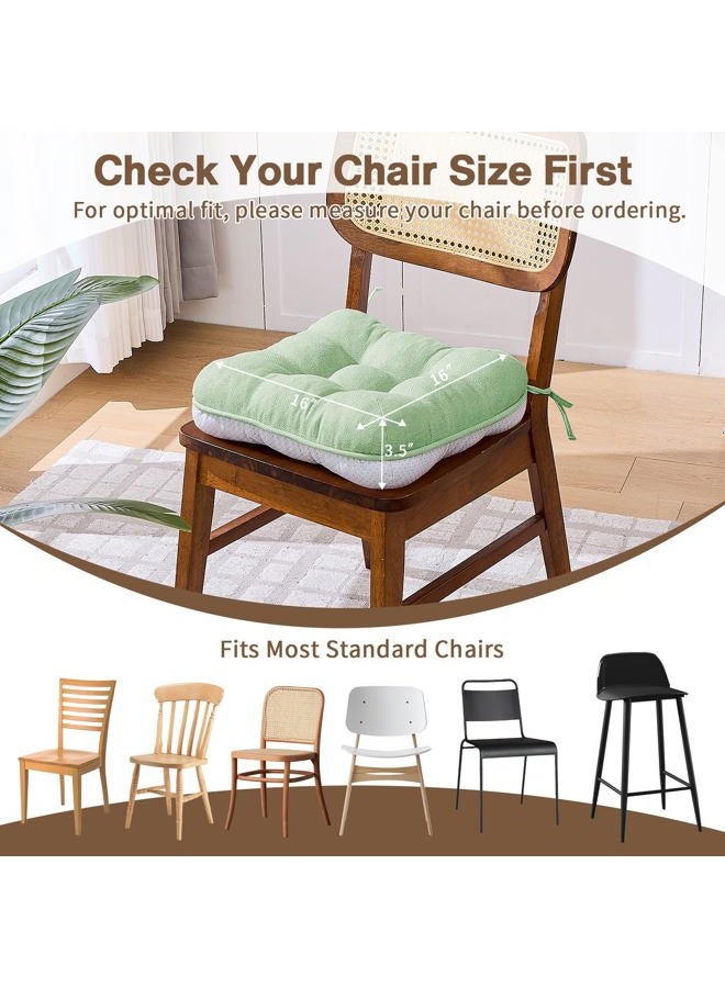 BETU Chair Cushions for Dining Chairs Set of 4,3.5" Thick Kitchen Table Chair Pads with Ties,Non Slip Backing and Covers, Seat Cushion for Dining Room,Bar,Patio Chairs,16"X16"X3.5",Sage Green - Image 4