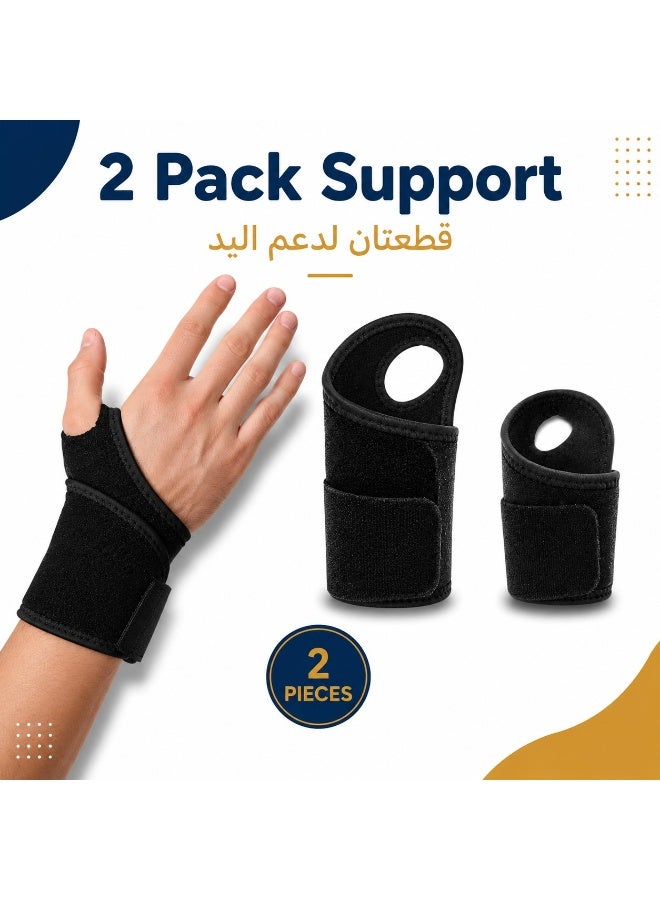 أنا MIANQI واقي معصم مع دعم للإبهام، عبوة 2 قطعة للرياضة وكرة السلة والجيم - Image 2