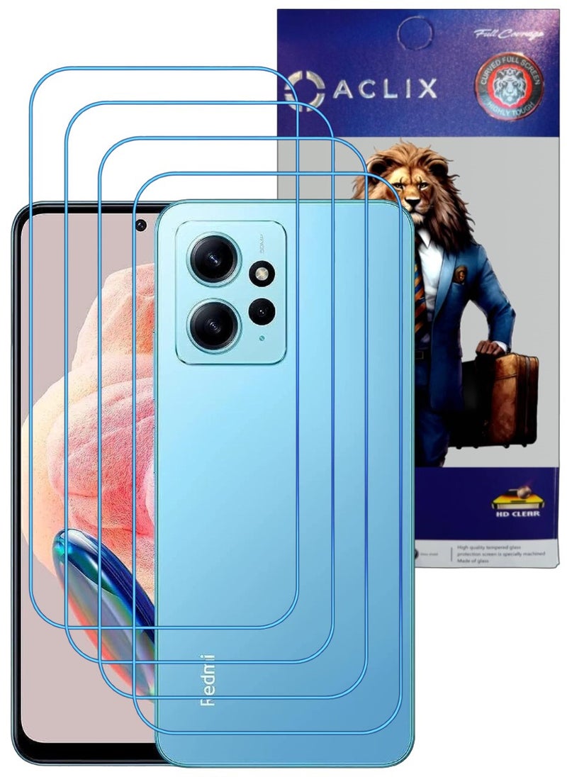 ACLIX 4 Pieces Antistatic ESD Dustproof Premium Quality High Definition Clear Tempered Glass Screen Protector Designed For Xiaomi Redmi Note 12 - Image 1