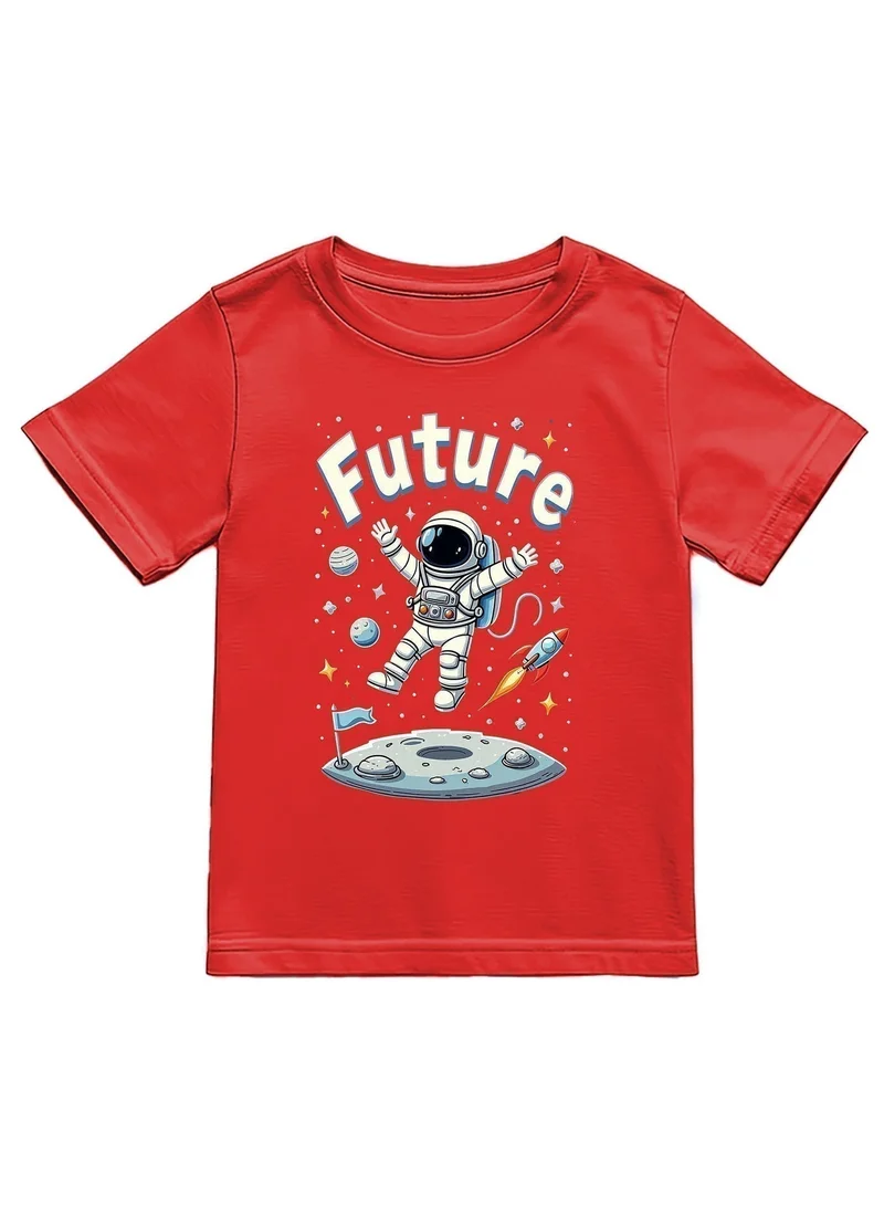 Funkaar Funkaar Astronaut Future Space T-Shirt – 100% Cotton, Bio-Washed, Super Combed, Tagless, Soft & Durable Casual Wear for Kids