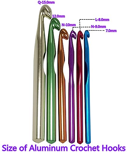 Yarniss Large Aluminum Crochet Hooks Set 7mm, 8mm, 9mm,10mm, 12mm, 15mm, Big Standard Size Crochet Hooks - Image 5