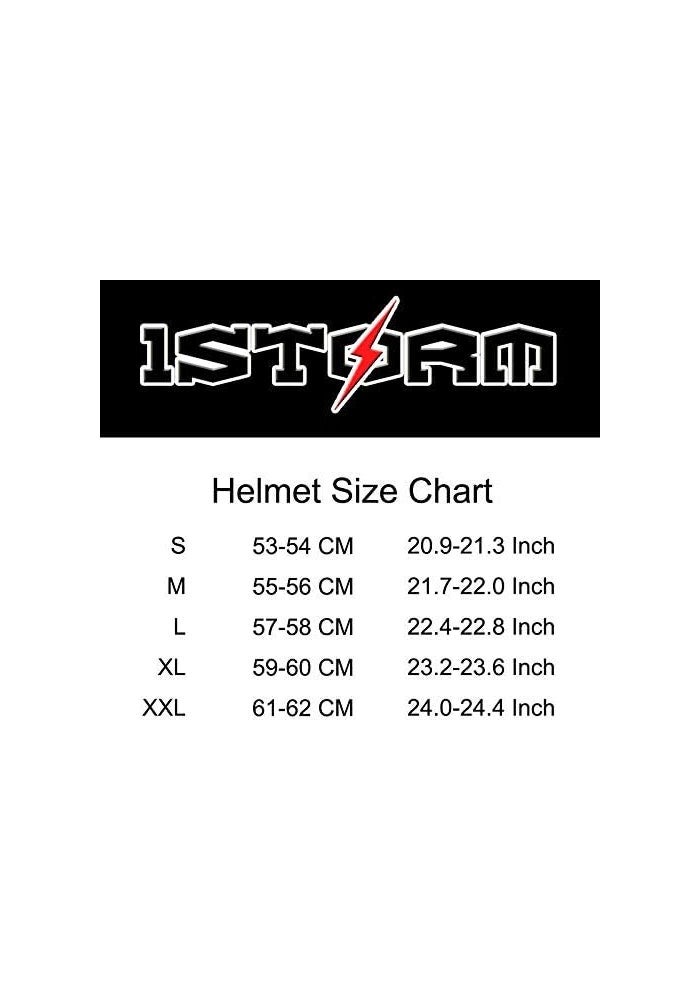 1Storm Motorcycle Bike Full Face Helmet Mechanic Skull - Tinted Visor RED - Image 2