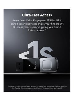 Lexar Lexar JumpDrive Fingerprint F35 PRO 128GB USB 3.0 Flash Drive, Up to 400MB/s Read/300MB/s Write, USB Stick, 10 Fingerprint IDs Allowed, Memory Stick, PC/Laptop (LJDF35P128G-RNBNG)  - Image 5