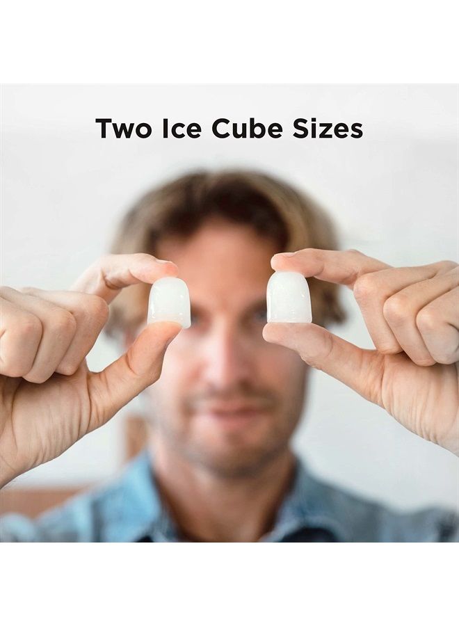 Silonn Ice Makers Countertop, 26lbs in 24Hrs, 9 Cubes Ready in 6 Mins, Self-Cleaning Ice Machine with Ice Scoop and Basket, 2 Sizes of Bullet Ice for Office Bar Party, Red - Image 4