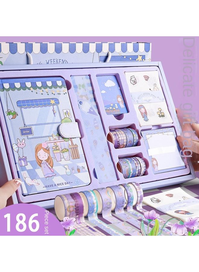 Bluejw Cute Hand Ledger Suit Loose-leaf Hand Ledger Full Set Wholesale Cartoon Student Stationery Gift Goo Card Hand Ledger Gift Box - Image 3