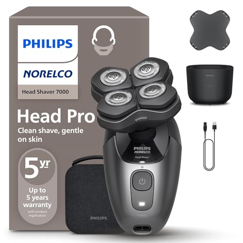 Norelco Philips Norelco Head Shaver Pro 7000 Series Electric Shaver for Men and Women 360 Flexing Head ComfortCut Blades for Clean Shave Gentle on Skin Model HS798040 - Image 1