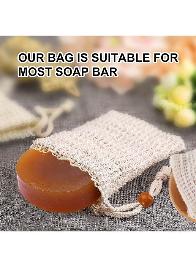 10Pcs Sisal Fiber Soap Bag Exfoliating Soap Pouch with Drawstring for Exfoliating Shower Scrubber - Image 2