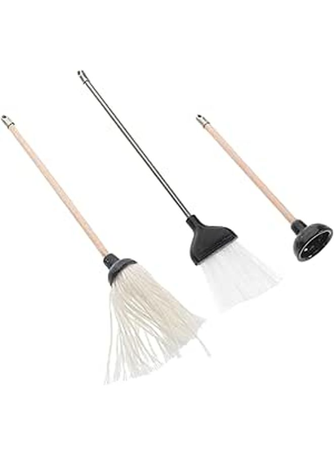Miniature Cleaning Kit Set With Mop Broom And Toilet Plunger For Dollhouse Bathroom Decor - Image 1