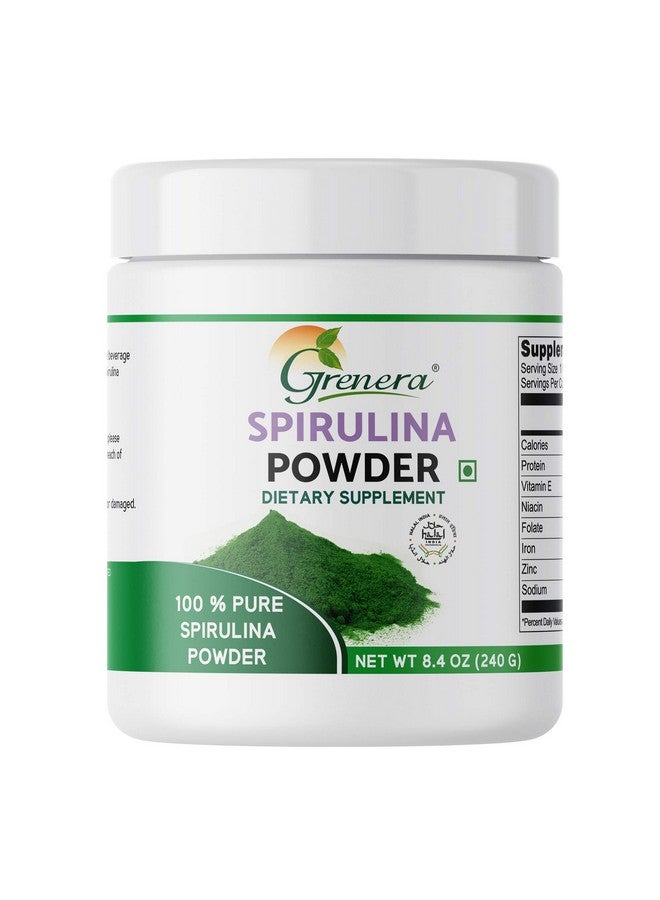 Grenera Spirulina Powder 240 gram, Naturally grown, Vegan, Rich in Protein - Image 1
