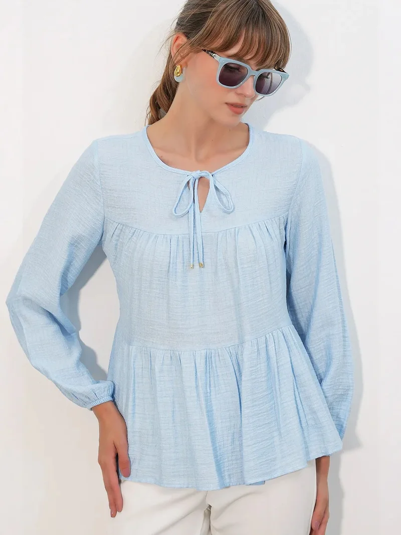 BDART Textured Tie-Front Blouse