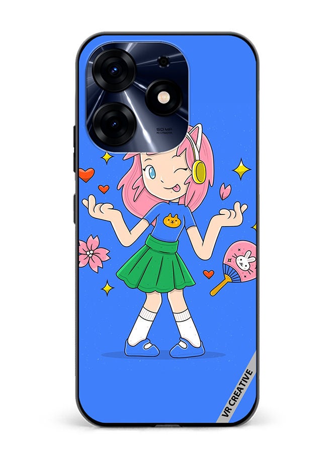 VR CREATIVE Protective Case Cover For Tecno Spark 10 Pro Hand Drawn Otaku Vector Design Multicolour - Image 1