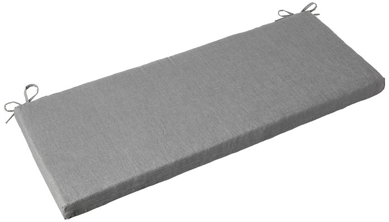 Pillow Perfect Rave Solid IndoorOutdoor Wicker Patio SofaSwing Cushion Tufted Weather and Fade Resistant 18 x 45 Grey