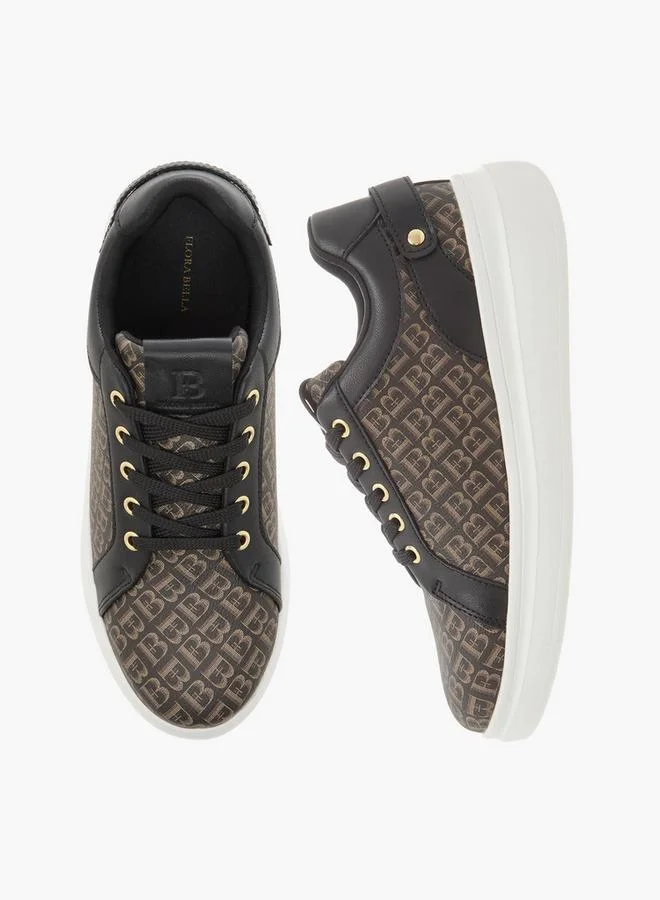 فلورا بيلا من شو إكسبرس سنيكرز نسائي بطبعة شعار وإغلاق برباط