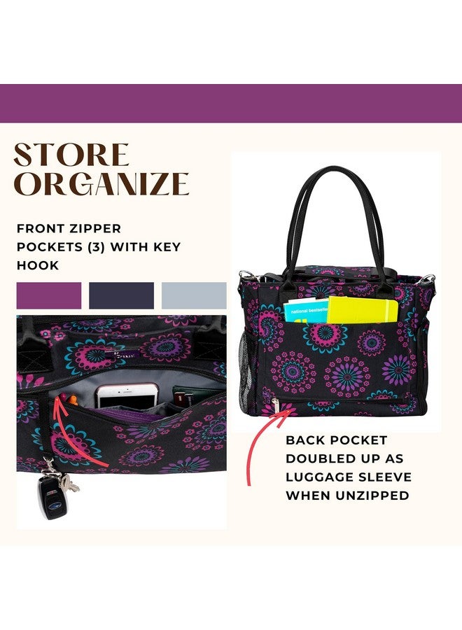 Pursetti Pursetti Breast Pump Bag w/Cooler & 15” Laptop Sleeve as a Work Tote -Fits Common Breast Pumps Like Spectra S1, S2, Melela (Purple Circle) - Image 3