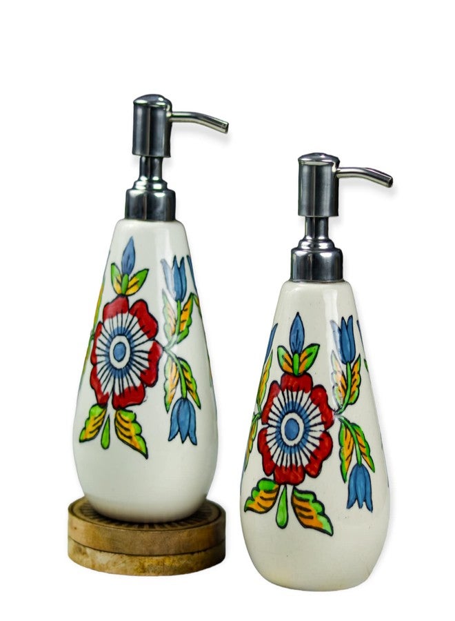 Kaolinite Ceramic Liquid Soap Dispenser/Handwash Bottle/Multipurpose Liquid Dispenser/Liquid Dispenser Multicolor, Pack of Two (DOUl_30) - Image 3