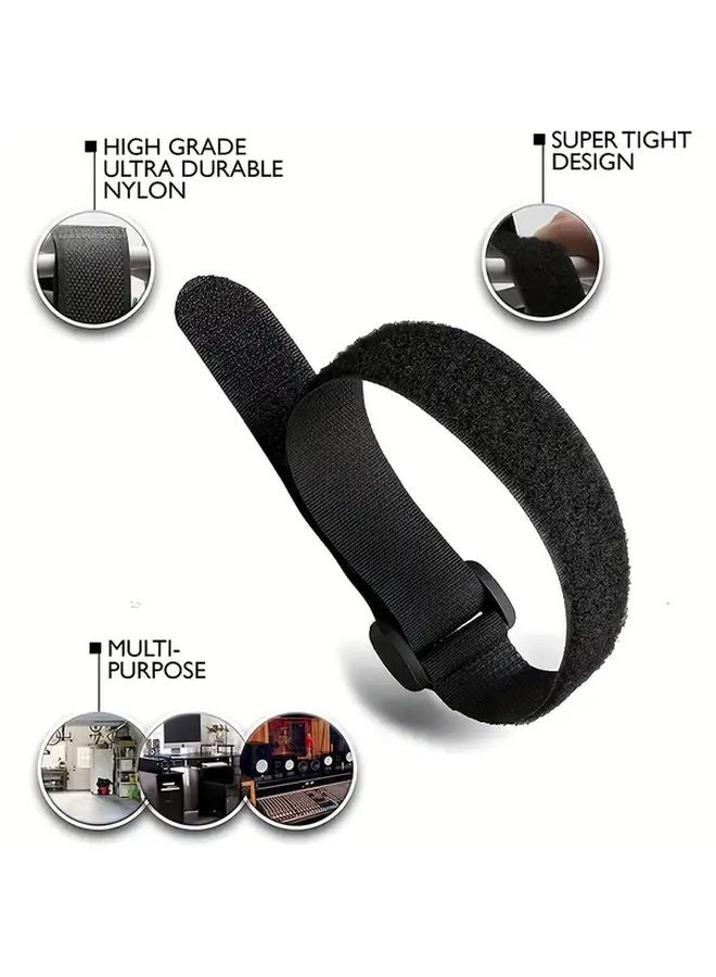 12pcs 7 87inch Reusable Hook And Loop Straps With Buckles Self Locking Nylon For Home Organization - Image 5
