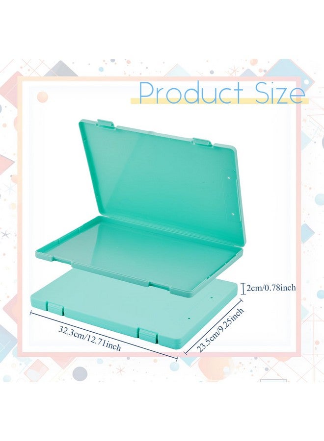 زانماي 4 قطع من صناديق الملفات البلاستيكية مقاس A4، علبة تخزين ورق القصاصات مقاس 8.5 بوصة × 11 بوصة، صناديق ملفات تخزين محمولة، منظم ورقي، حافظة مستندات المكتب، حاويات تخزين المجلات - Image 2