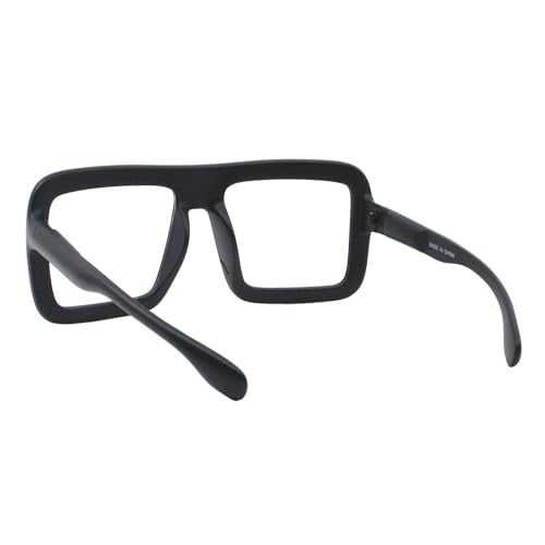 PASTL Thick Square Glasses Clear Lens Eyeglasses Frame Super Oversized Fashion Matte Black - Image 3
