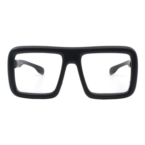 PASTL Thick Square Glasses Clear Lens Eyeglasses Frame Super Oversized Fashion Matte Black - Image 2