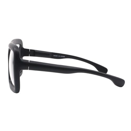 PASTL Thick Square Glasses Clear Lens Eyeglasses Frame Super Oversized Fashion Matte Black - Image 4
