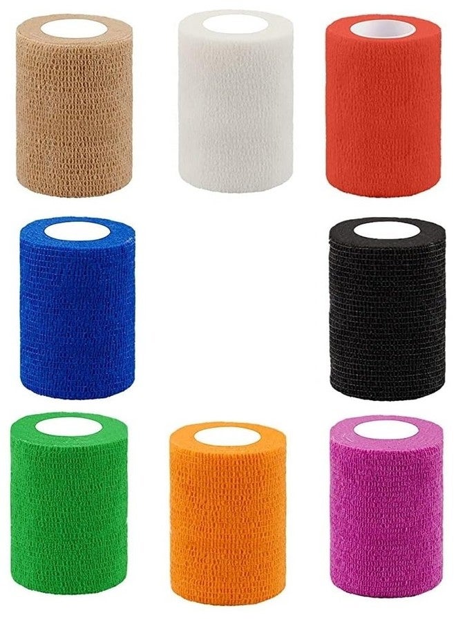 AGAM MuscleFix Breathable Self Adhesive Wrap, Athletic, Non Woven Cohesive Bandage - for Sports, First Aid Medical, Wrist, Swelling (7.5 cm X 4.5 mtr- Pack of 8) (Multicolour) - Image 1