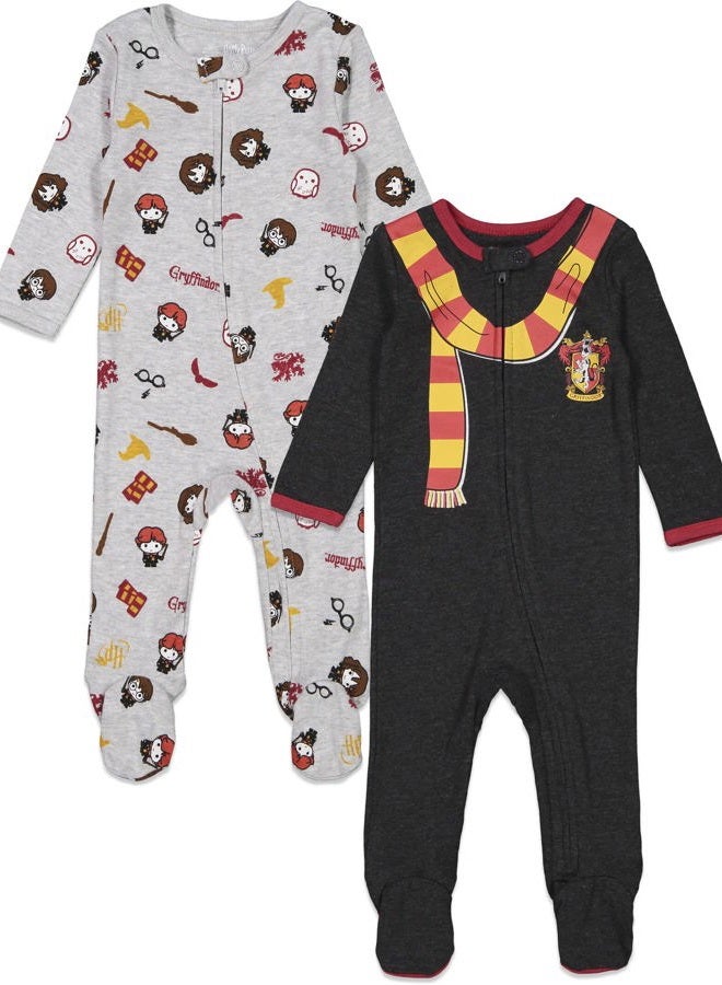 Harry Potter Baby Boys 2 Pack Footed Sleep N' Play Coverall 3-6 Months - Image 1