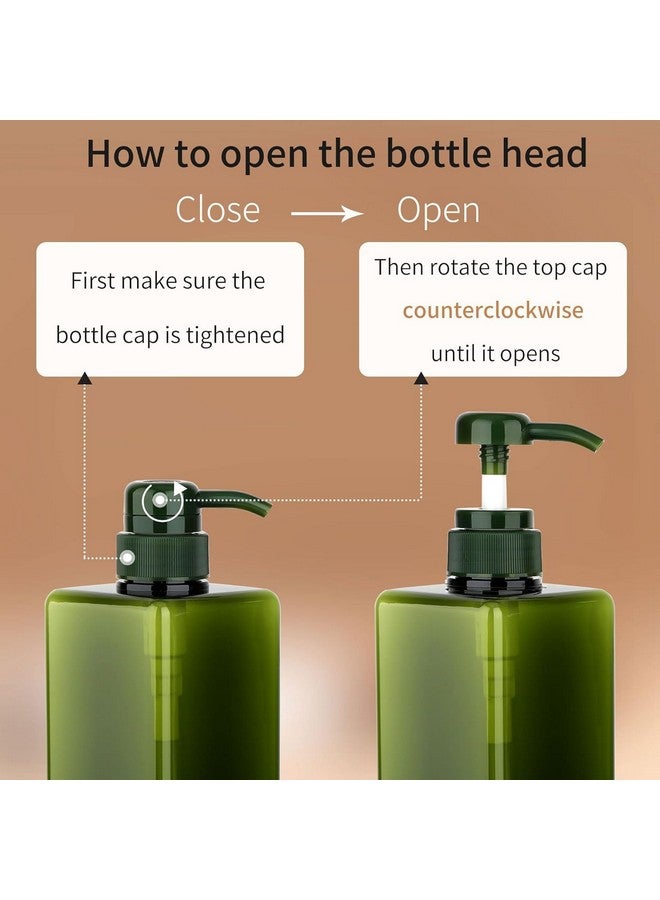 Pump Bottle Dispenser 22oz/650ml 1 Pack Refillable Square Plastic Lotion Dispenser Empty Lotion Pump Bottle for Essential Oil Lotion, Shampoo, Bathroom Travel. (Green) - Image 3