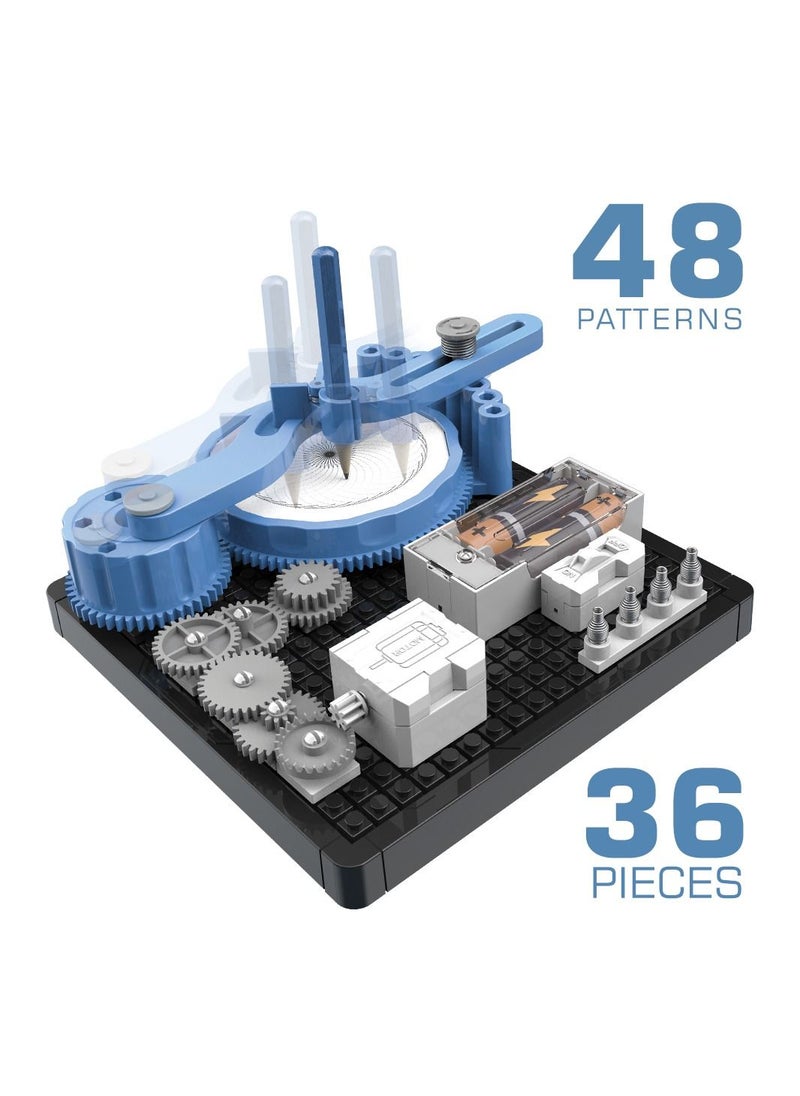 Diy 48 Pattern Electrical Painting Plotter Instrument (36 Pcs), Stem Series - Blue