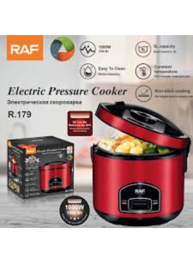 آر إيه أف حلة ضغط كهربائية-حلة طهي أرز / وعاء قابل للإزالة غير لاصق سعة 5 لتر/ وظيفة تسخين/ 1000 واط - Image 3