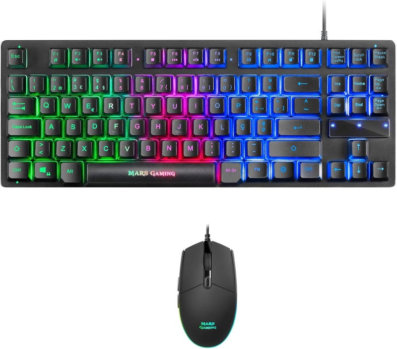 MARS GAMING MCPTKLPT, RGB Combo Keyboard & Mouse 3200DPI, TKL Design, Portuguese Language - Image 1
